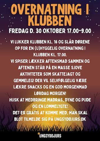 Overnatning i klubben - Klik for at tilmelde dig