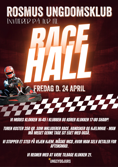 Racehall invitation fredag d. 24 april