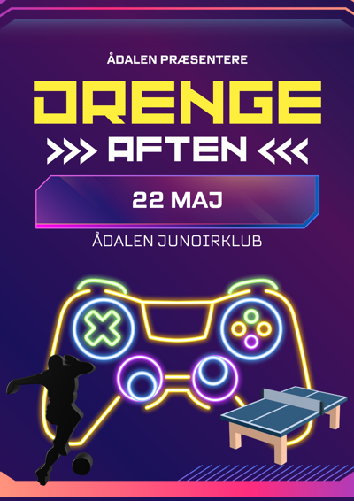 Drenge plakat. Joystick, bold, bordtennisbord