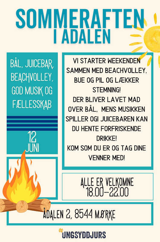 Sommeraften i Ådalen plakat sol og bål