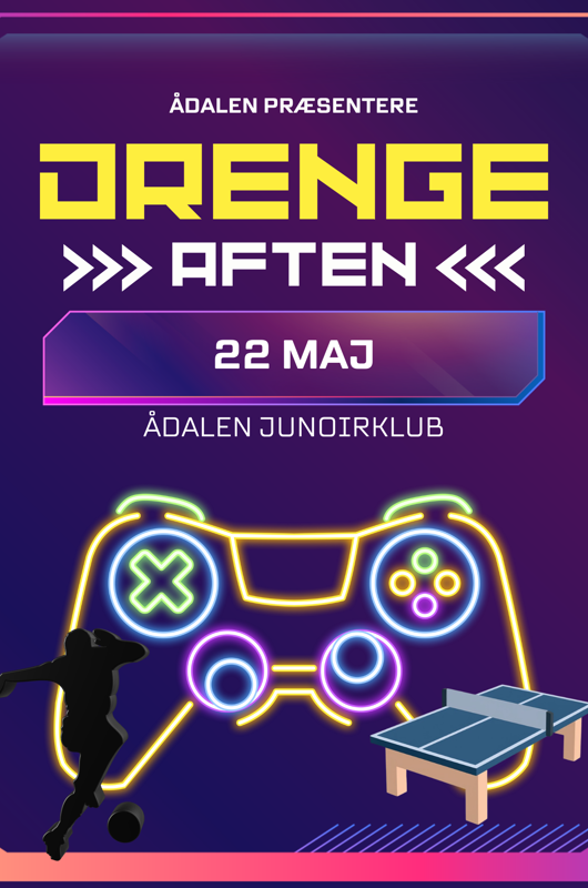 Drenge plakat. Joystick, bold, bordtennisbord