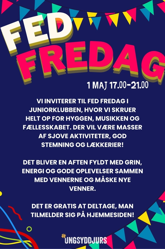 Fed Fredag plakat - guirlande og konfetti